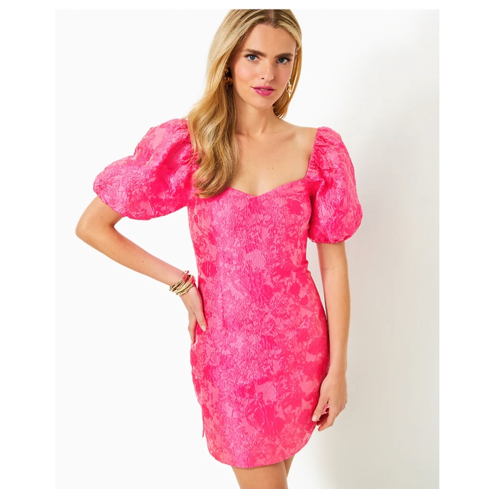 Lilly Pulitzer MORENA SHORT-SLEEVE ROMPER, PASSION FRUIT PINK ...NWT Size 6